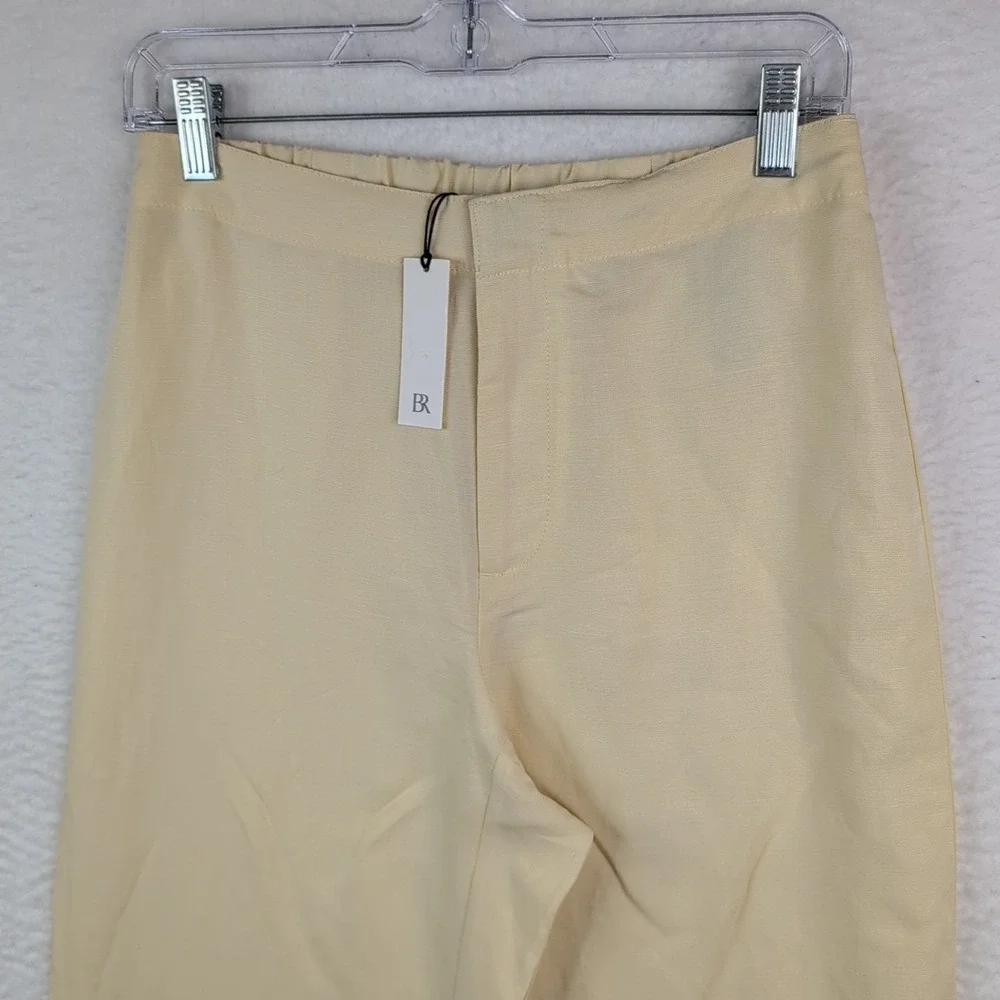 NWT Banana Republic Arcata Tencel Linen Easy Pants Yellow Women's Small